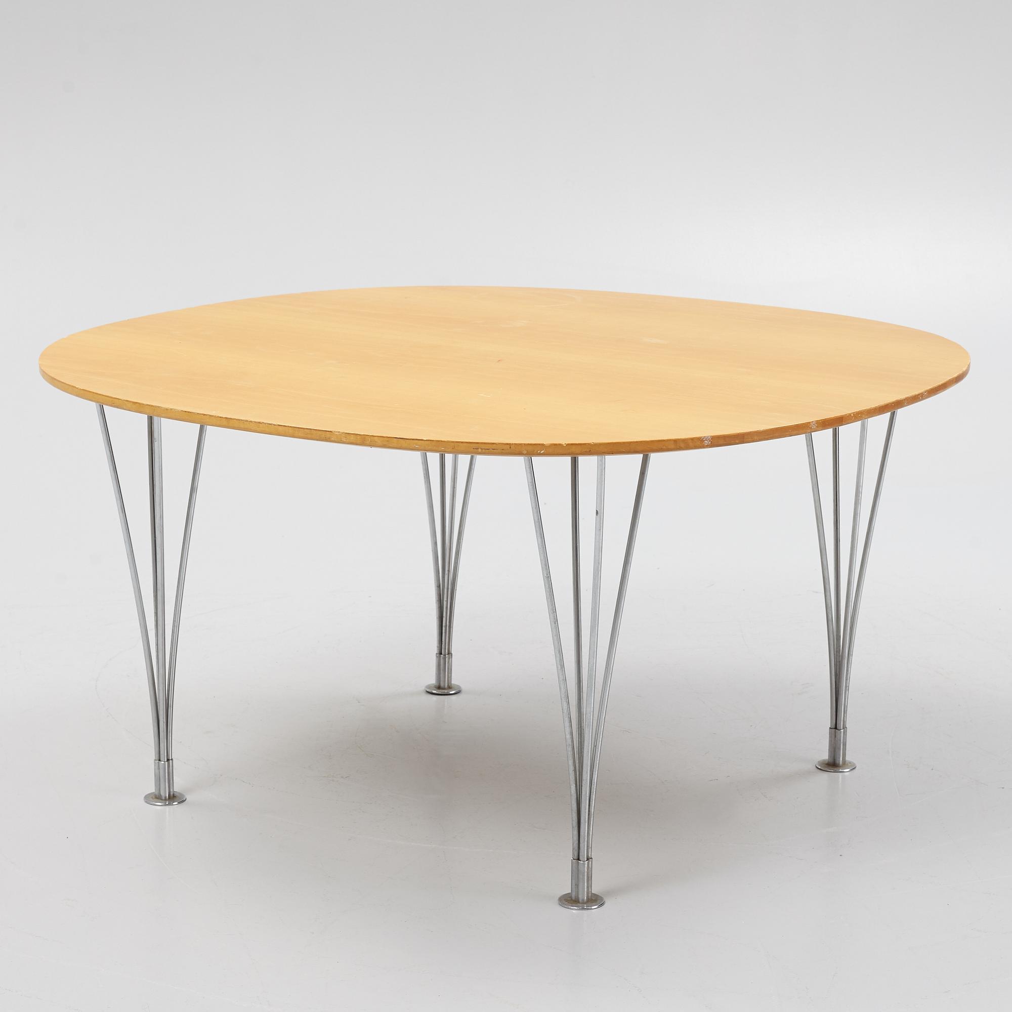 Bruno Mathsson & Piet Hein, table, "Supercirkel", Bruno Mathsson International, Värnamo.
