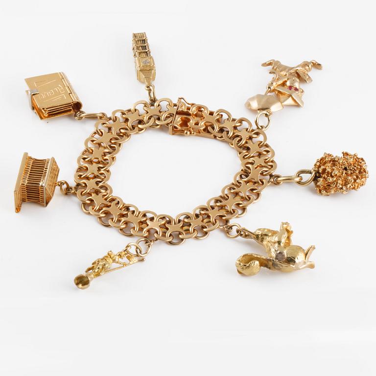 ARMBAND, med 7 berlocker.