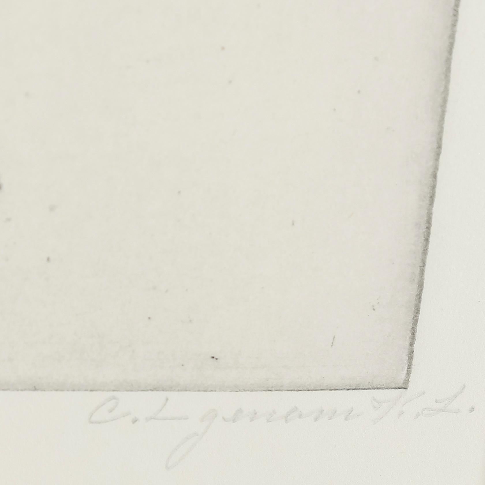 CARL LARSSON, etching, posthumously signed "C.L genom K.L. [Karin Larsson, the artist's widow] in pencil. Executed 1919.