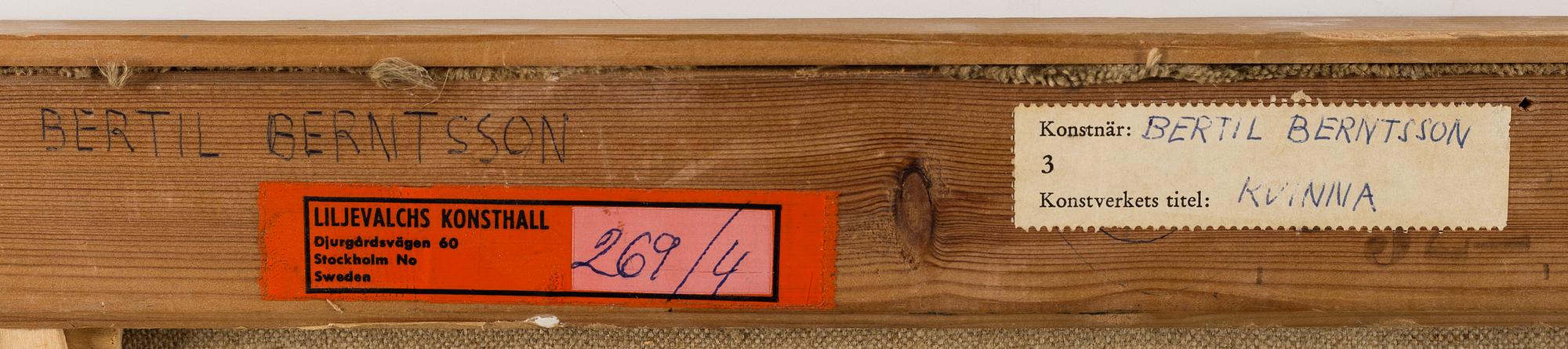 BERTIL BERNTSSON, oil on canvas, signed.