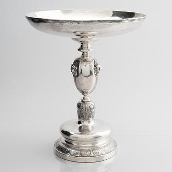 A Danish large silver bowl on foot, mark of Anton Michelsen, Copenhagen 1865.