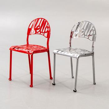 A set of two Jeremy Harvey Hello There chairs for Artifort later part of the 20th century.