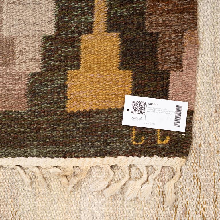 Judith Johansson, matto, "Björkhult", flat weave, ca 362,5-365 x 238-240,5 cm, signed JJ.