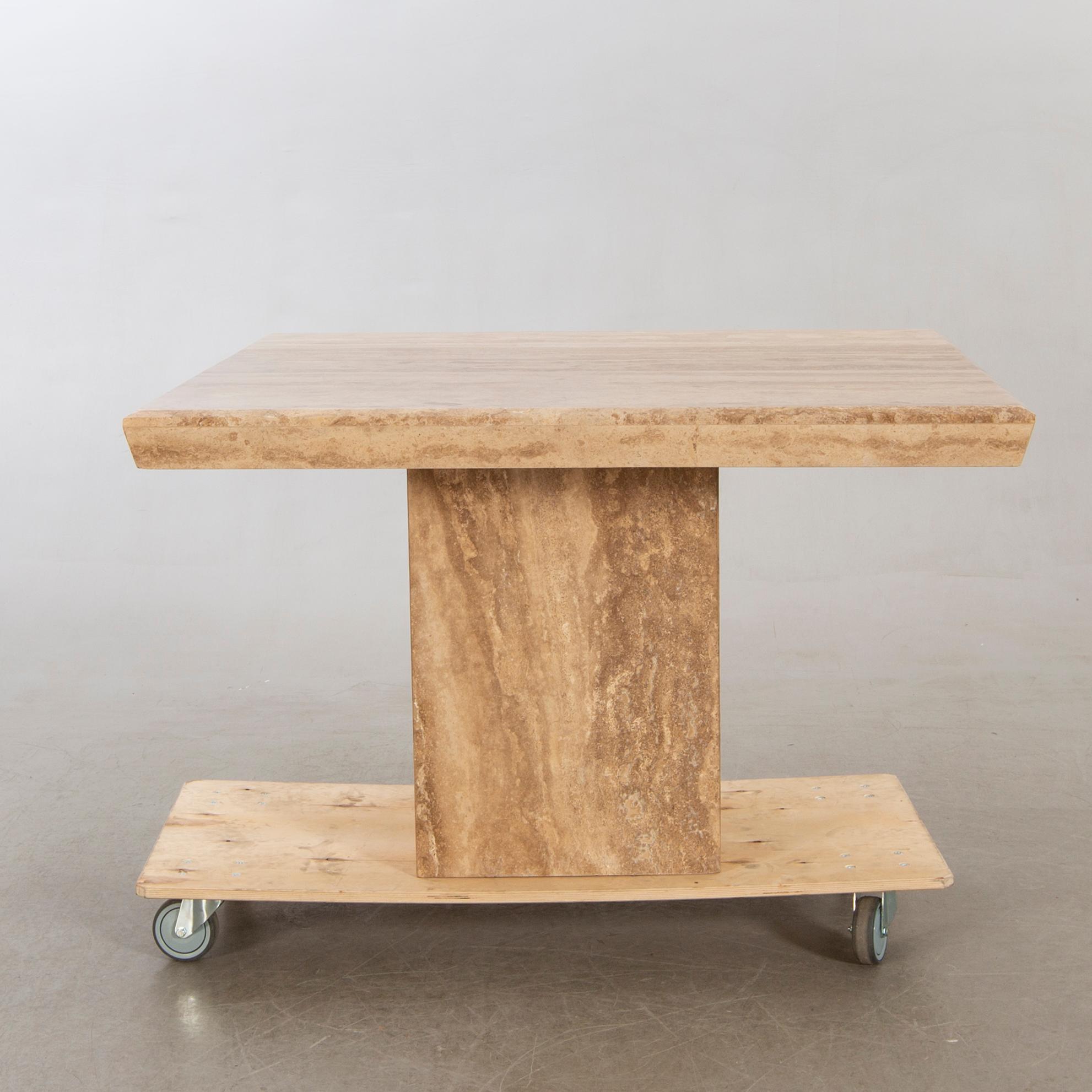 Matbord, Travertin/sten, ca1980-tal.