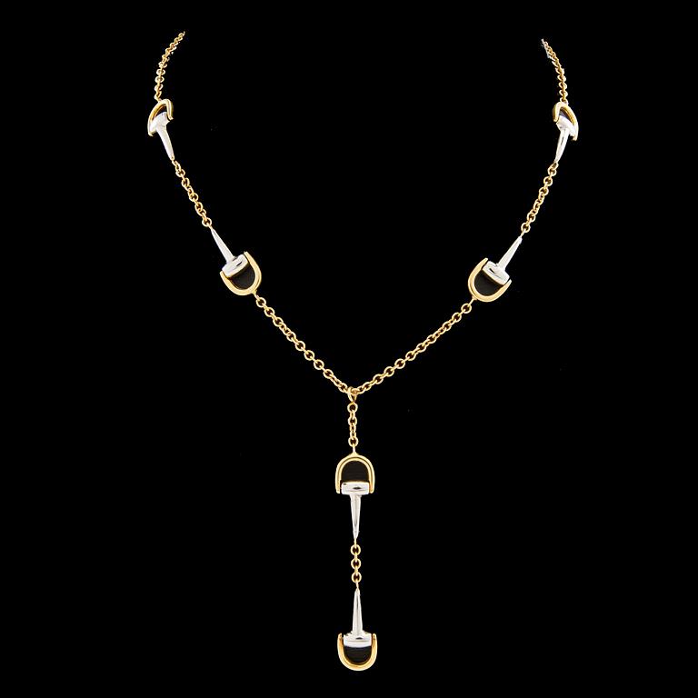 Necklace 18K red and white gold, Italy.