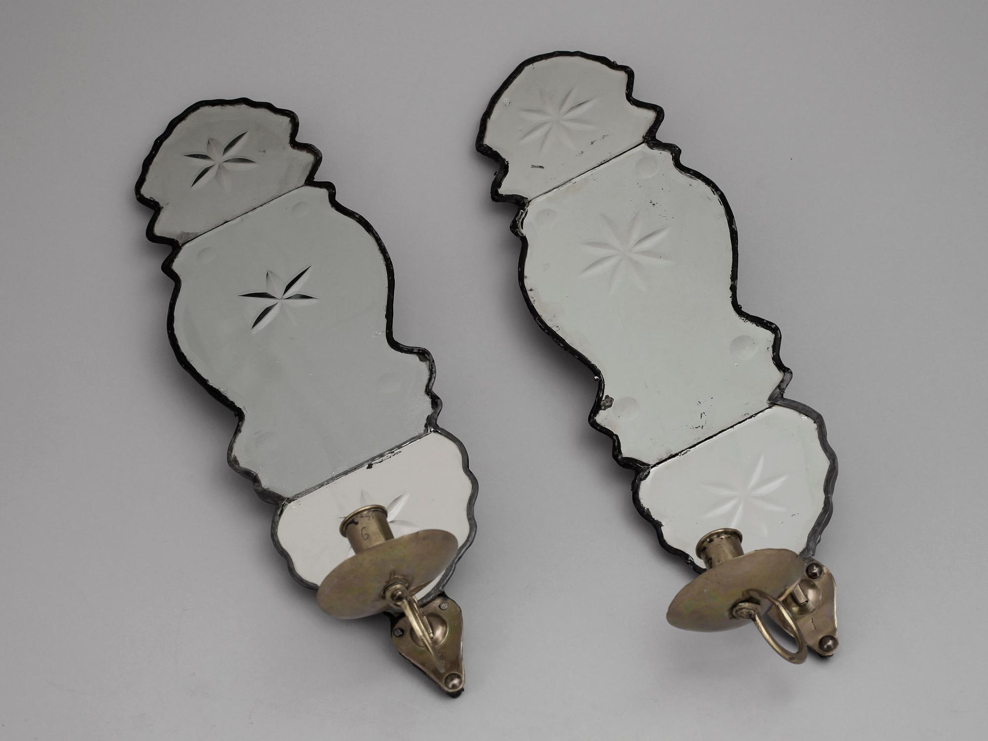 SPEGELLAMPETTER, ett par, en märkt ANS, Anders Nordström, Jönköping, verksam 1763-1779.