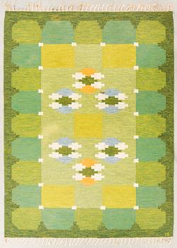 Ingegerd Silow, flat weave rug signed approximately 232x169 cm.