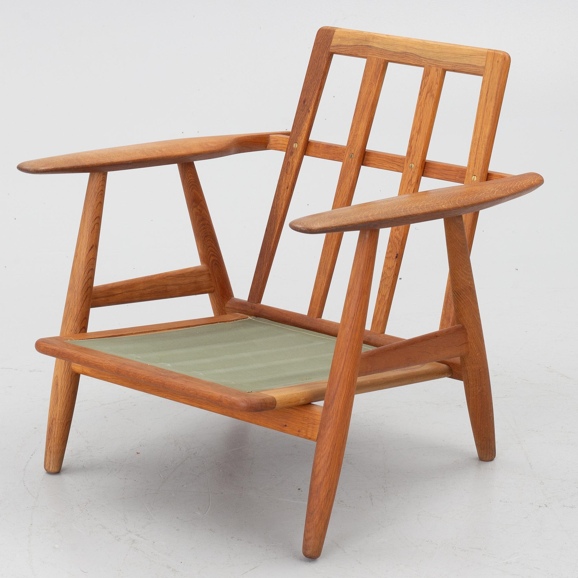 Hans J. Wegner, fåtölj, "GE 240" "Cigarren", Danmark, 1900-talets andra hälft.