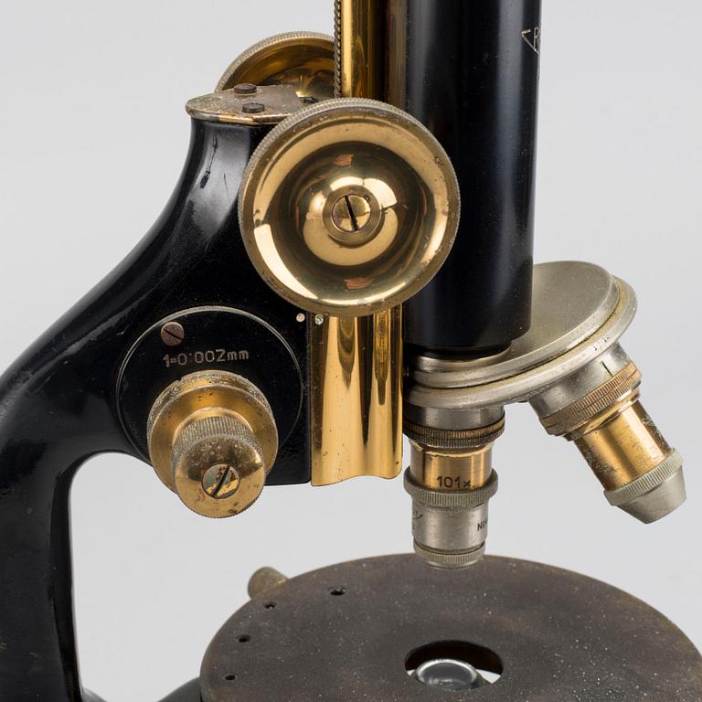 a Reichert  microscope, 20th century,