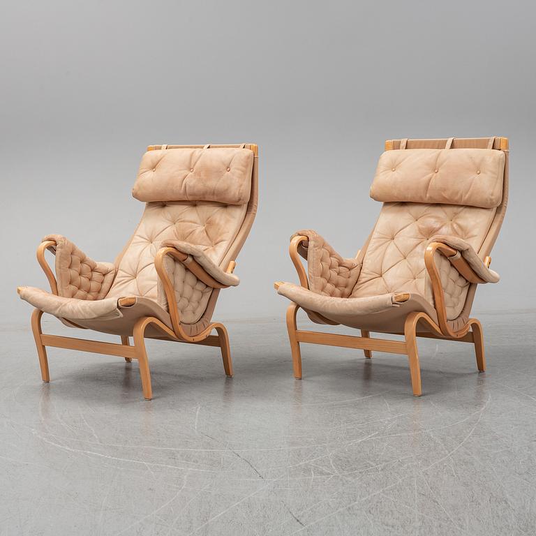 BRUNO MATHSSON, a pair of 'Pernilla' arm chairs, Dux.