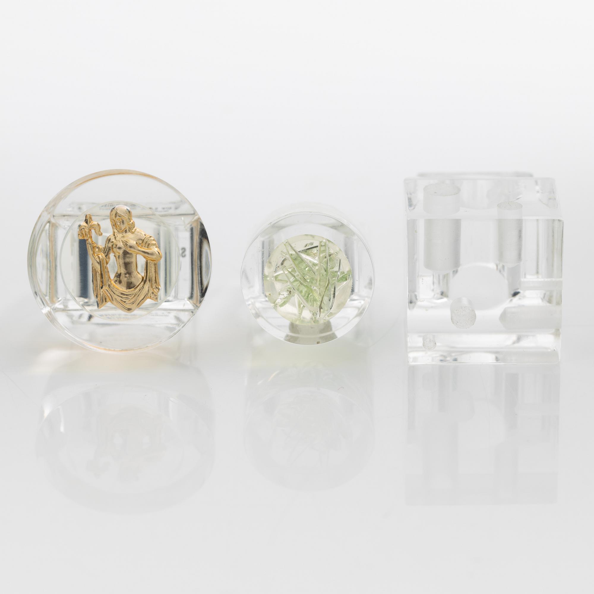 Siv Lagerström, three acrylic rings, 1970s.