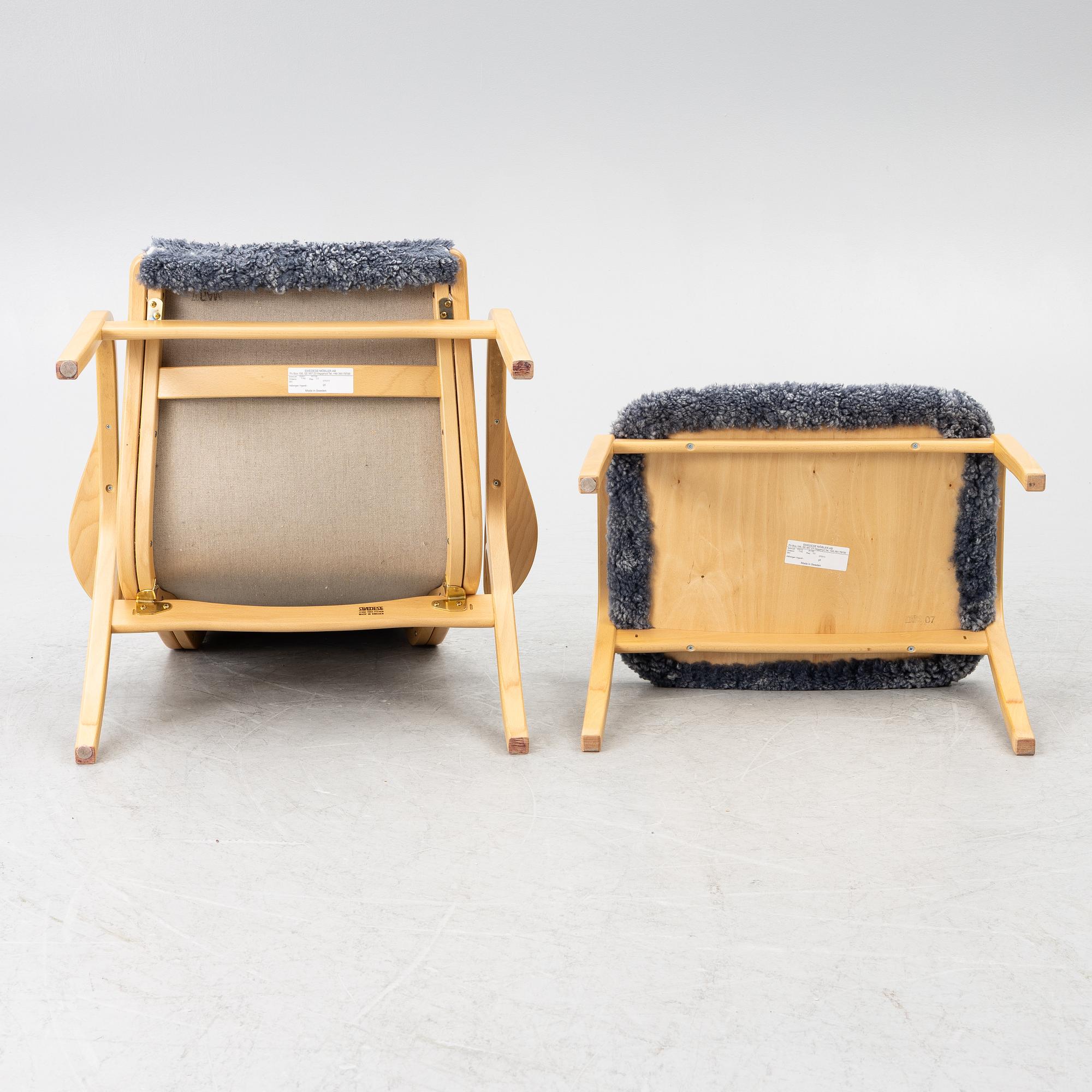 Yngve Ekström, armchair and footstool, "Lamino", Swedese.