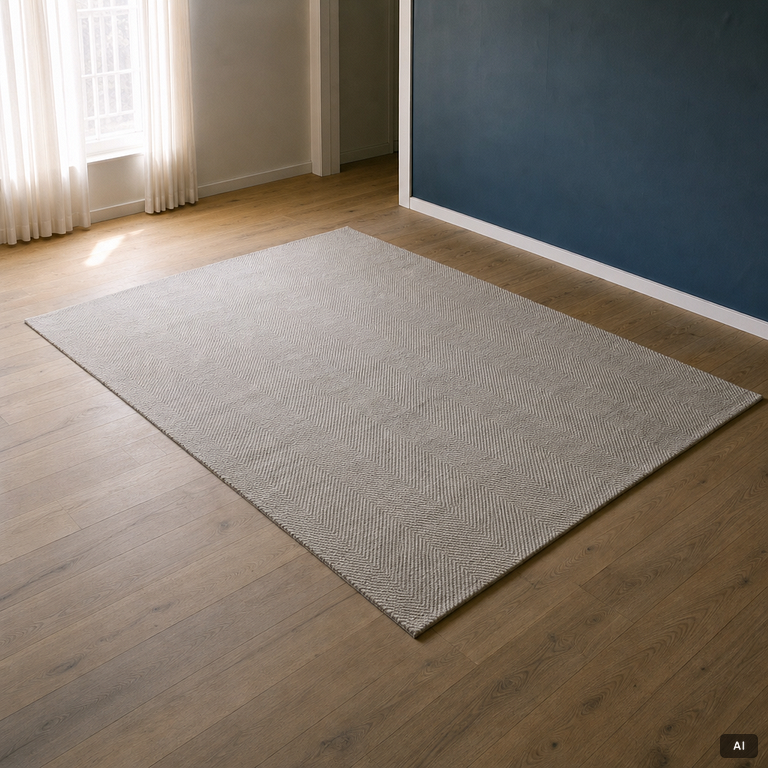 Rug, flat weave, 'Osaka Chevron', Minotti, Italy, approximately 282 x 225 cm.