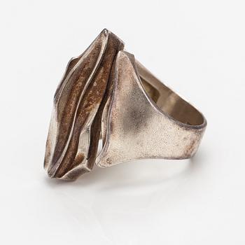 Björn Weckström, Ring "Erosion", sterlingsilver. Lapponia 1979.