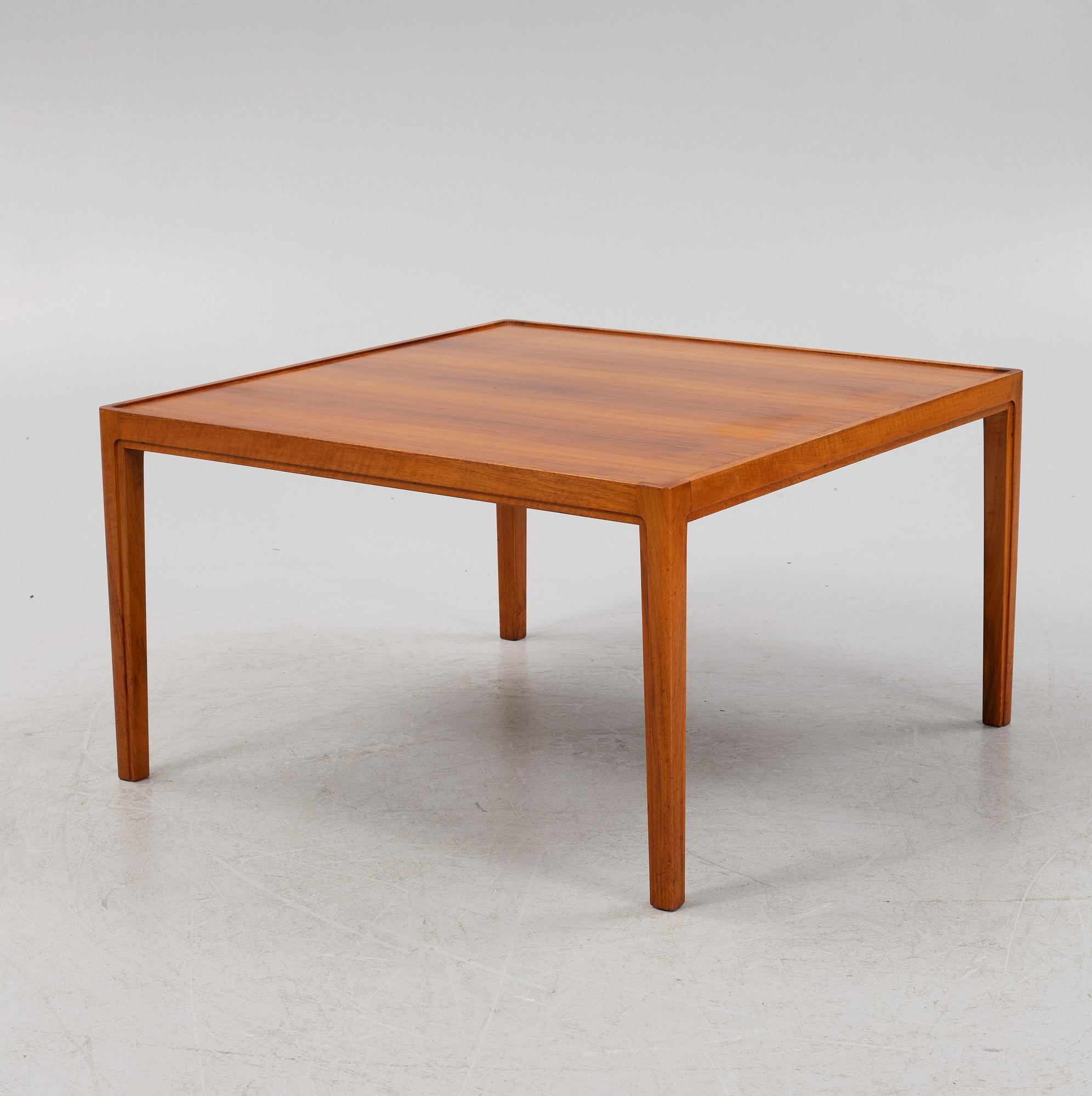 A walnut veneered coffee table, Nordiska Kompaniet, 1958.