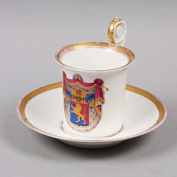 PRAKTKOPP med FAT, porslin, 1800-tal.