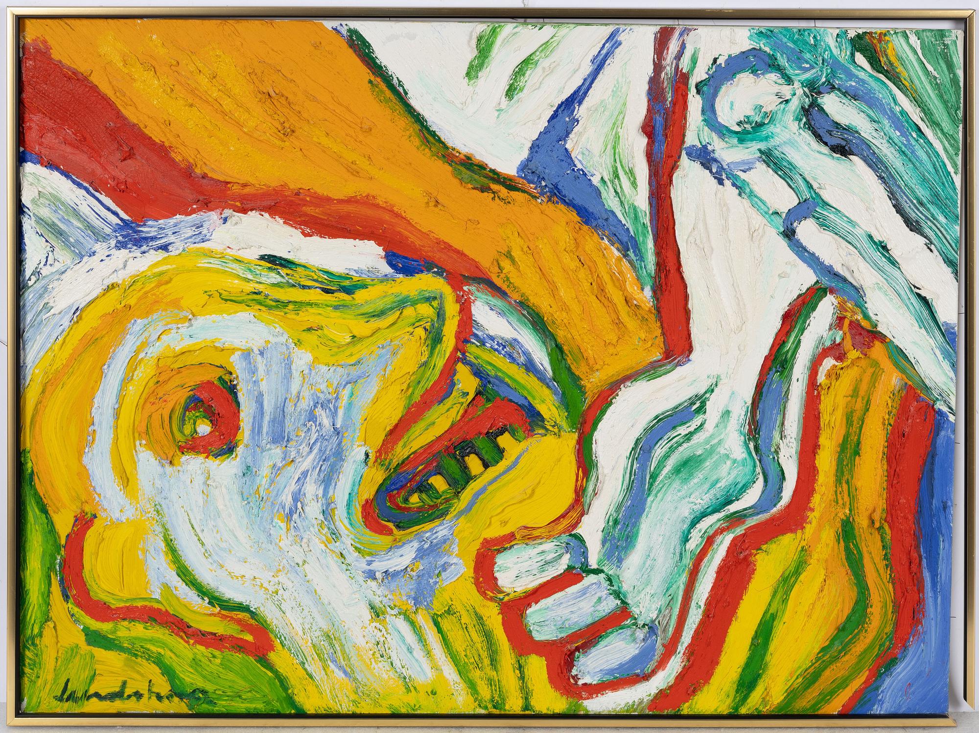 Bengt Lindström, "Man som smeker en kvinna" (Man caressing a woman).