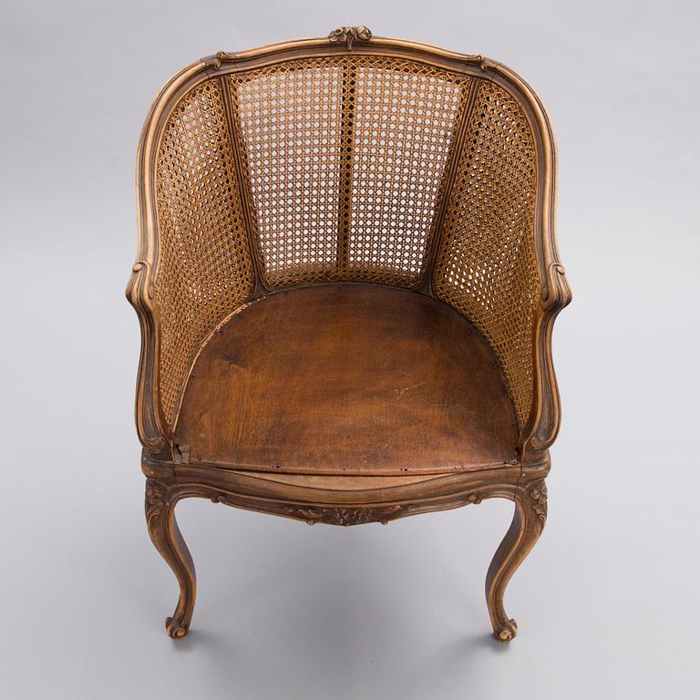 BERGERE/ARMCHAIR, Louis XV style, early 20th century.