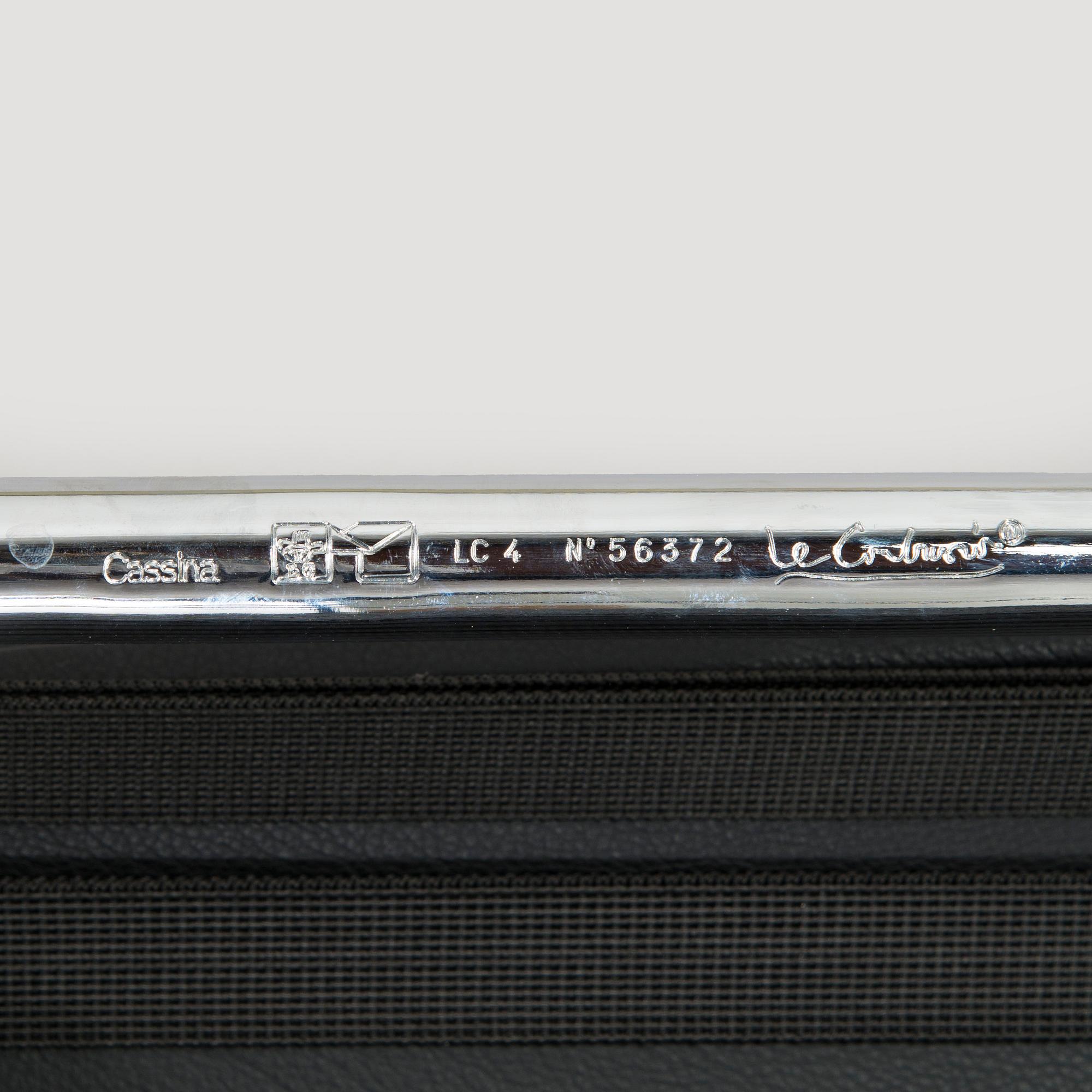 Charlotte Perriand & Le Corbusier, an 'LC4' lounge chair, Cassina, Italy.