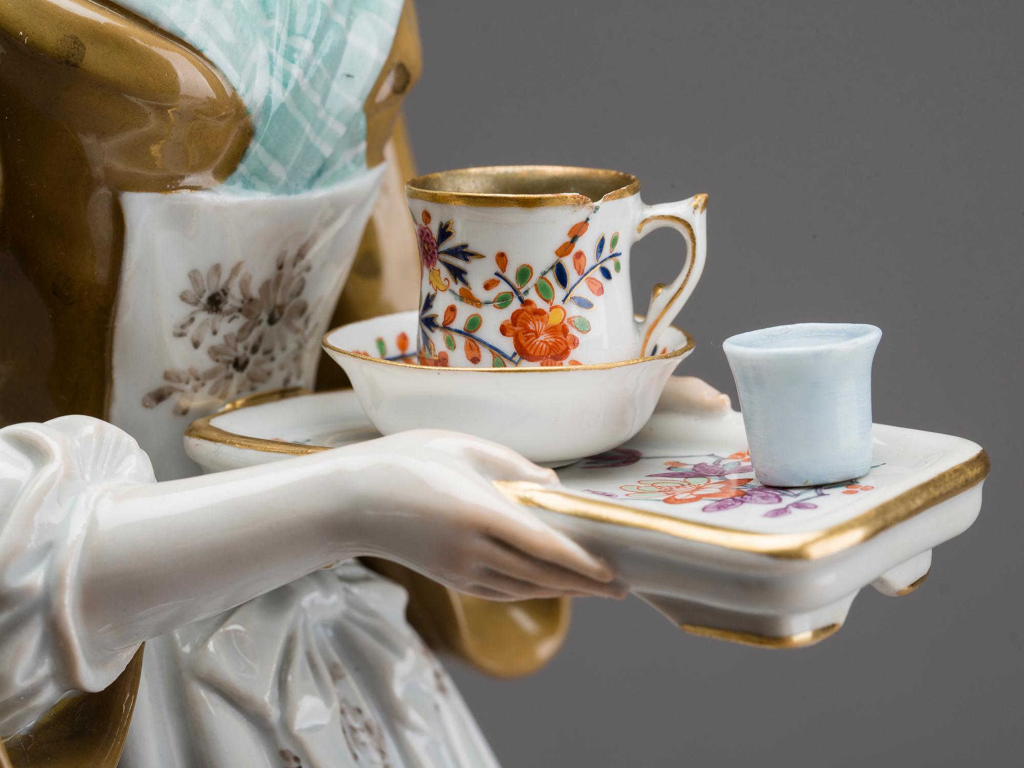 A Meissen  figurine "The Chocolate Girl" no 86 , after  Jean-Etienne Liotard.