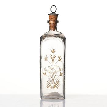 Plunta samt sex stycken spetsglas med Gustav IIIs monogram, Sverige, 1700-tal.