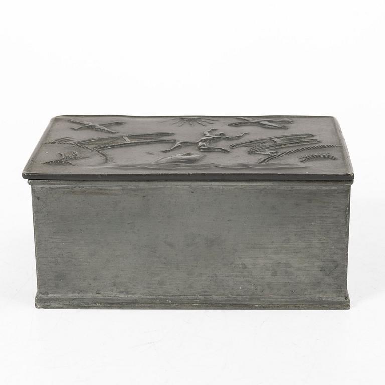 Nils Fougstedt, sannolikt, skrin, tenn, Herman Bergman, Stockholm 1928.