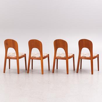 Niels Koefoed, a set of four chairs, Denmark, second half of the 20th Century.