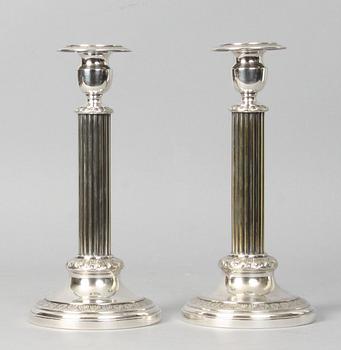 LJUSSTAKAR, ett par, nysilver, CG Hallberg, Stockholm.