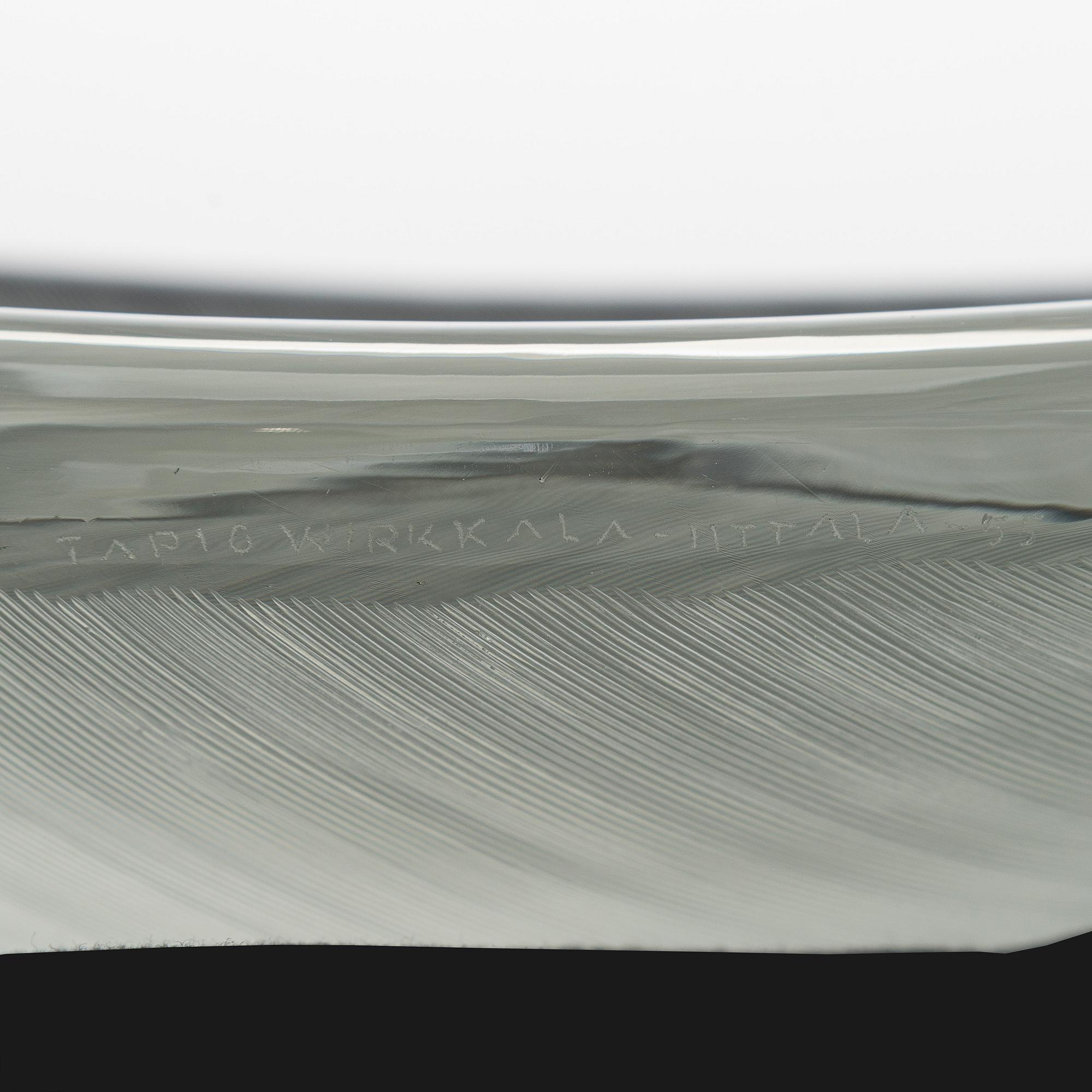 Tapio Wirkkala, A glass bowl "Lehti" (Leaf), signed Tapio Wirkkala Iittala -55.
