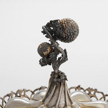 An early 20th-century parcel-gilt silver standing cup, maker's mark presumably Ludwig Neresheimer & Co, Hanau, Germany.