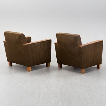 BJÖRN TRÄGÅRDH, attributed to. A pair of easy chairs, 1930's.