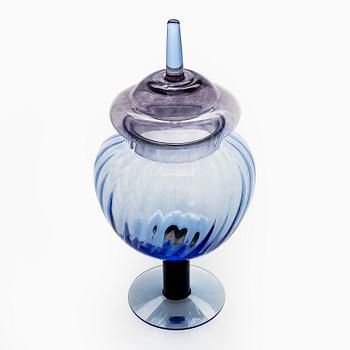 Kerttu Nurminen, a 'Grandmother's candy bowl' art glass object, Lampi Pro Arte 1993, signed K. Nurminen, Nuutajärvi.