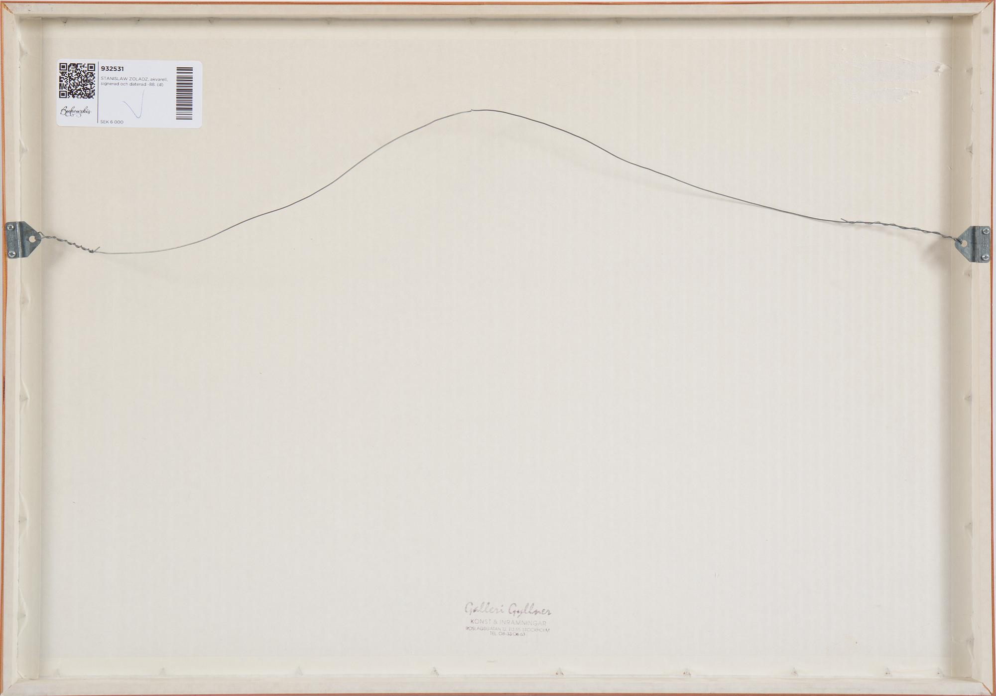 STANISLAW ZOLADZ, watercolor, signed and dated -88.