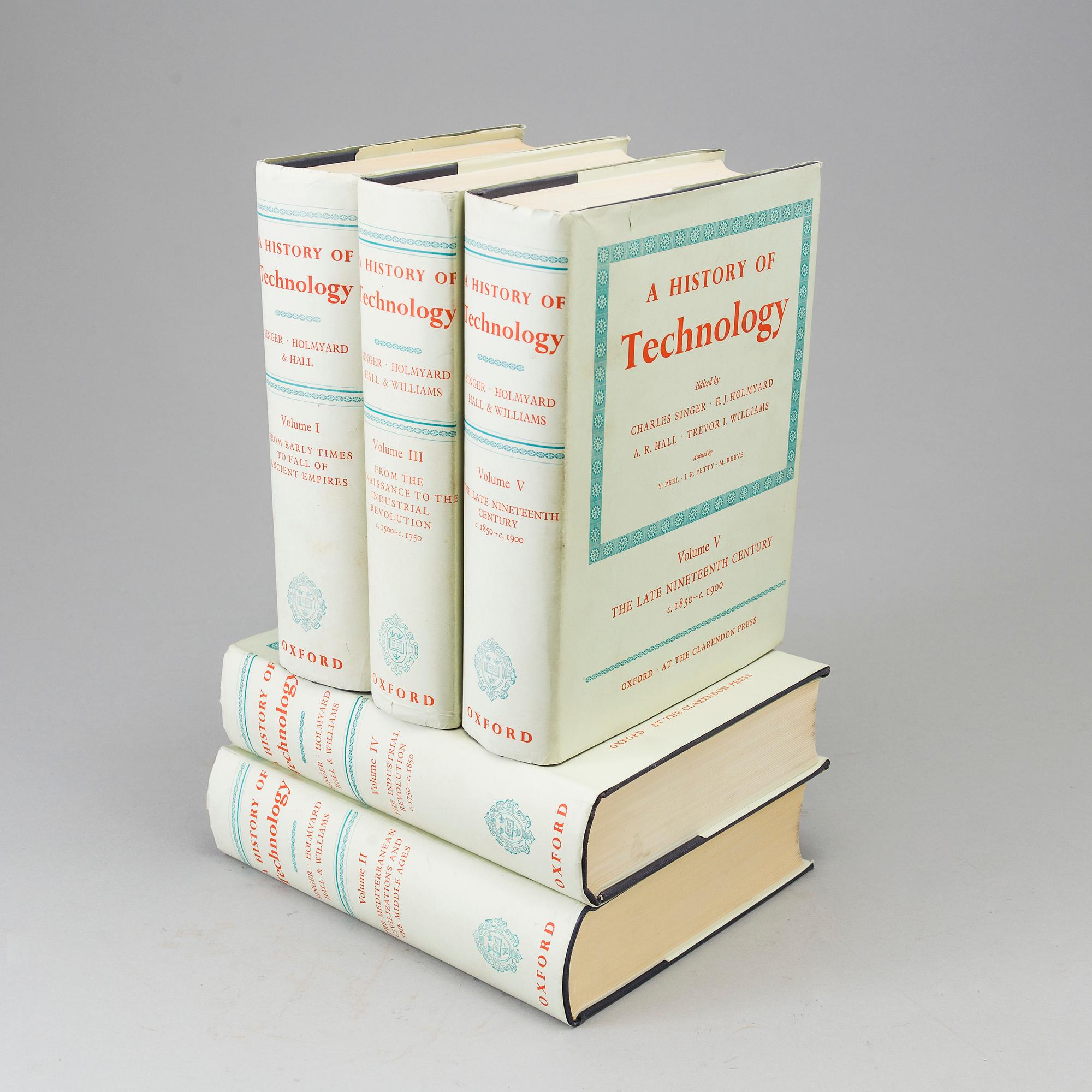 5 books "A history of technology" volume I-V.