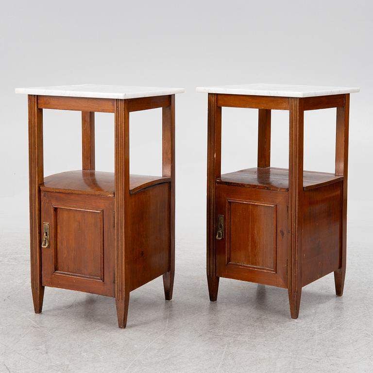 A pair of bedside tables, early 20th century.