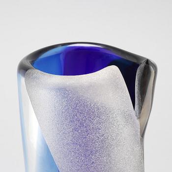 A glass vase by Mats Johansson for Målerås, signed and numbered 60/99.