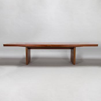 A mid 20th century conference table / dinner table marked Paul Boman.
