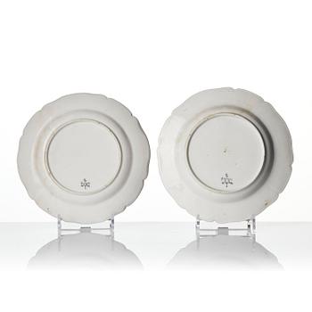 A set of two Nymphenburg plates, Germany, 18th century.