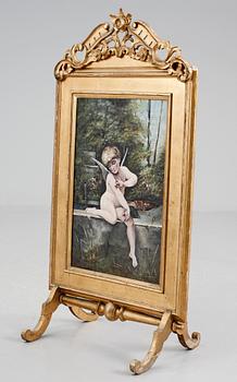 BRASSKÄRM, nyrokoko, sent 1800-tal.