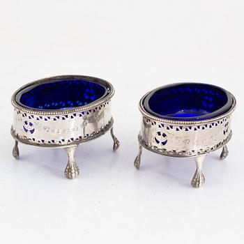 A Pair of English Silver Salt Cellars, London 1773-82.