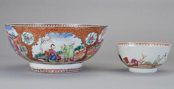 SKÅLAR, 2 st, kompaniporslin, sk Mandarinporslin, Kina, Qianlong (1736-95).