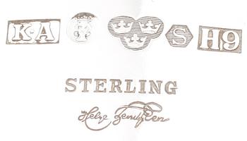 BÄGARE, sterlingsilver, Helge Lundgren, K Andersson, Stockholm 1958. Vikt ca 332 g.