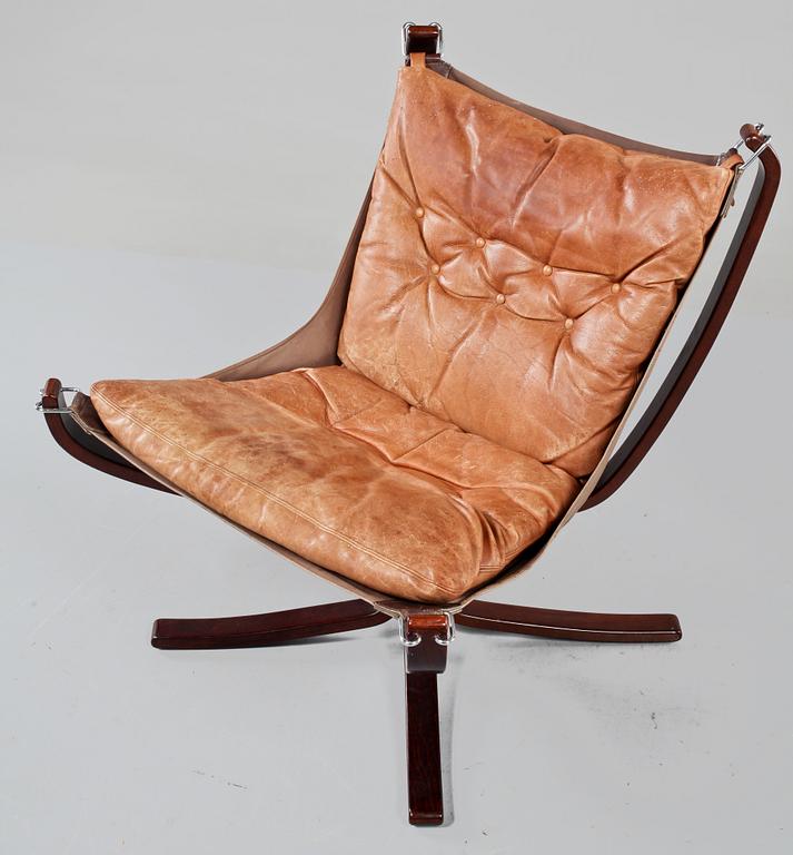 FÅTÖLJER, ett par, "Falcon chair", Sigurd Russel, Vatne möbler, Norge, 1970-tal.