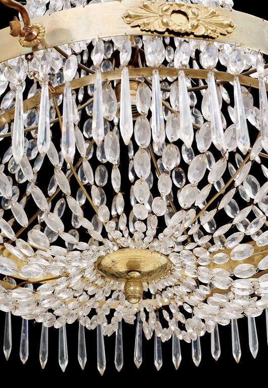 A Swedish Empire 1820/30's seven-light chandelier.