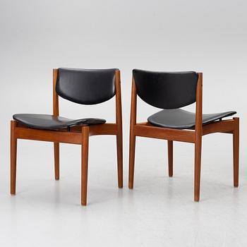 Finn Juhl, Stolar, 4 st, modell 197, France and Søn, Danmark, 1950-tal.