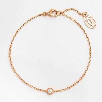Cartier, armband, "d'Amour", 18K roséguld med en briljantslipad diamant  ca 0.05 ct.
