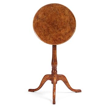 30. A burr-alder tilt-top table by J. Sjölin (master 1767-1785).