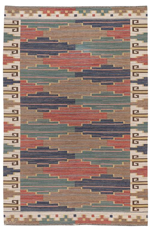 Märta Måås-Fjetterström, a 'Blå heden' carpet , flat weave, c. 303 x 202 cm, signed AB MMF.