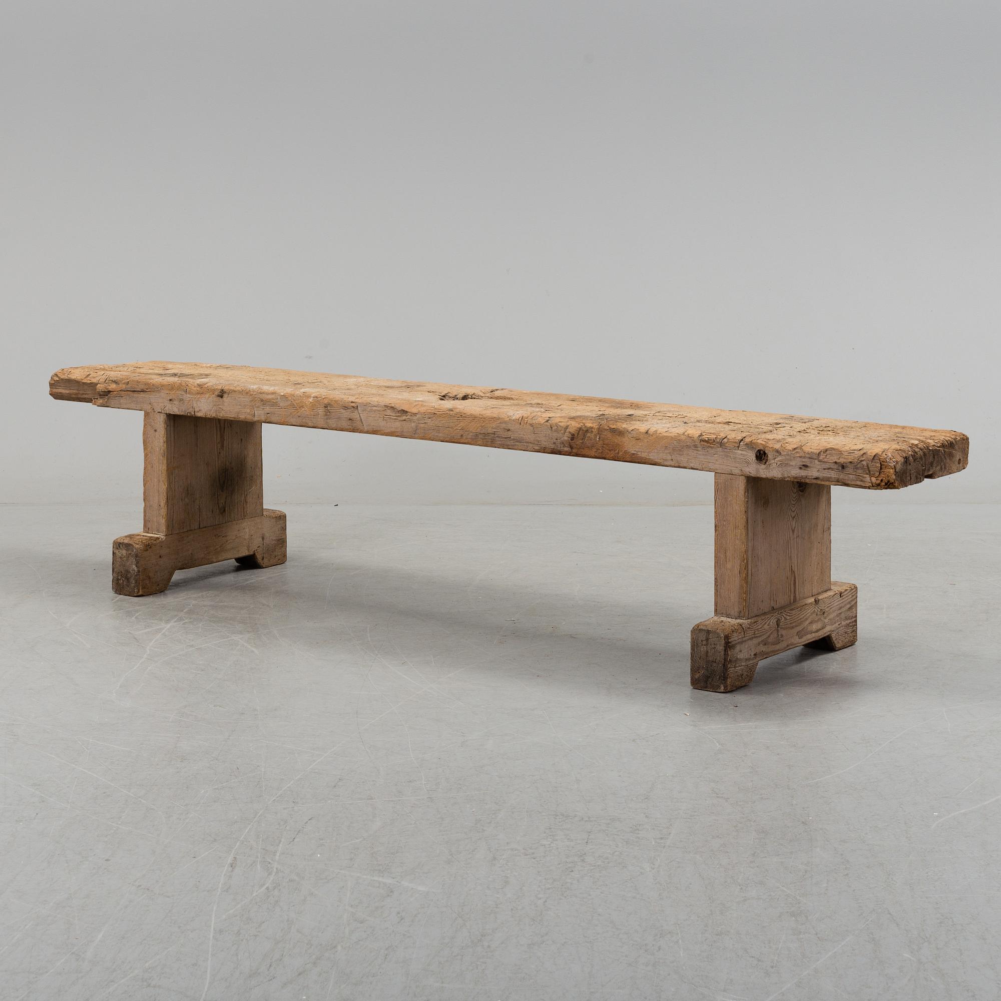 A 18th-/19th century pinewood bench.