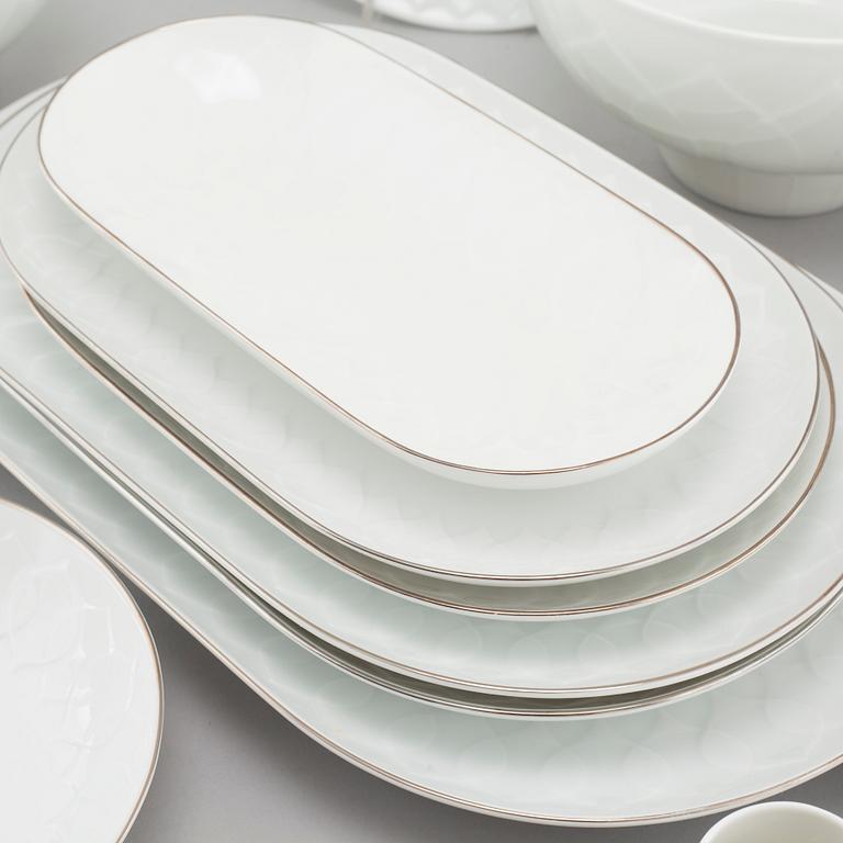 SERVIS, 90 pieces, porcelain, "Lotus", Rosenthal, Björn Wiinblad, 20th century later part.